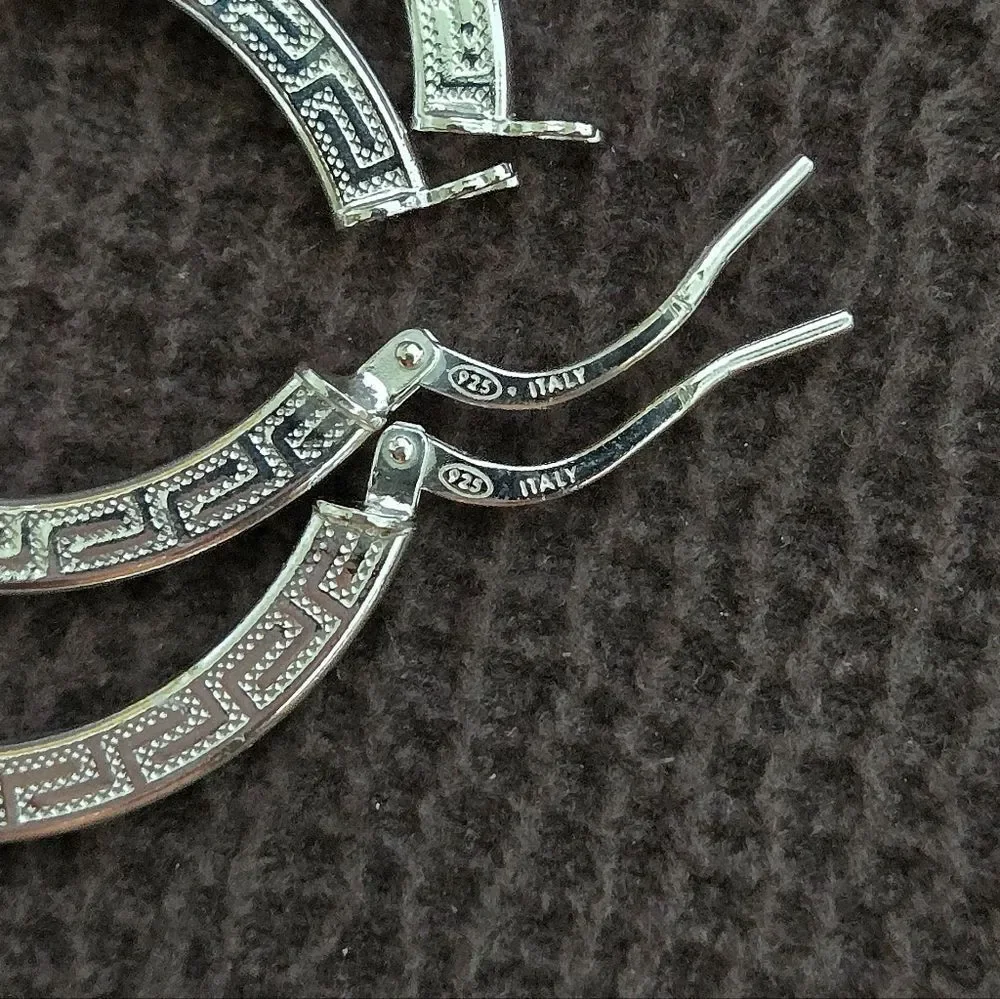 Mia Fiore Silver🤍 Greek🇬🇷 Key🔑 Hoop Earrings